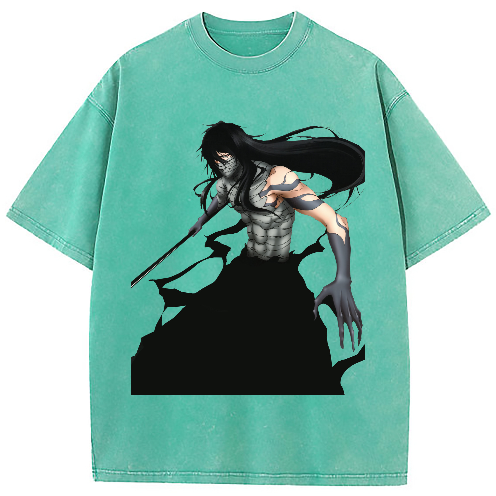 （画像用） ブリーチ 黒崎一護（くろさき いちご）BLEACH Kurosaki Ichigo 綿100% ヴィンテージ風 半袖Tシャツ（フロントプリント）